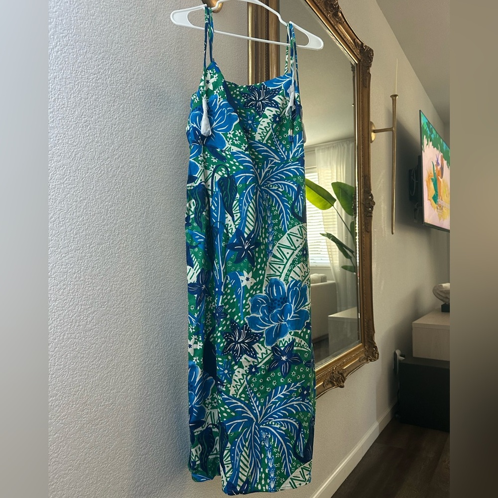 Rachel Zoe Linen Sleeveless Printed Midi Dress